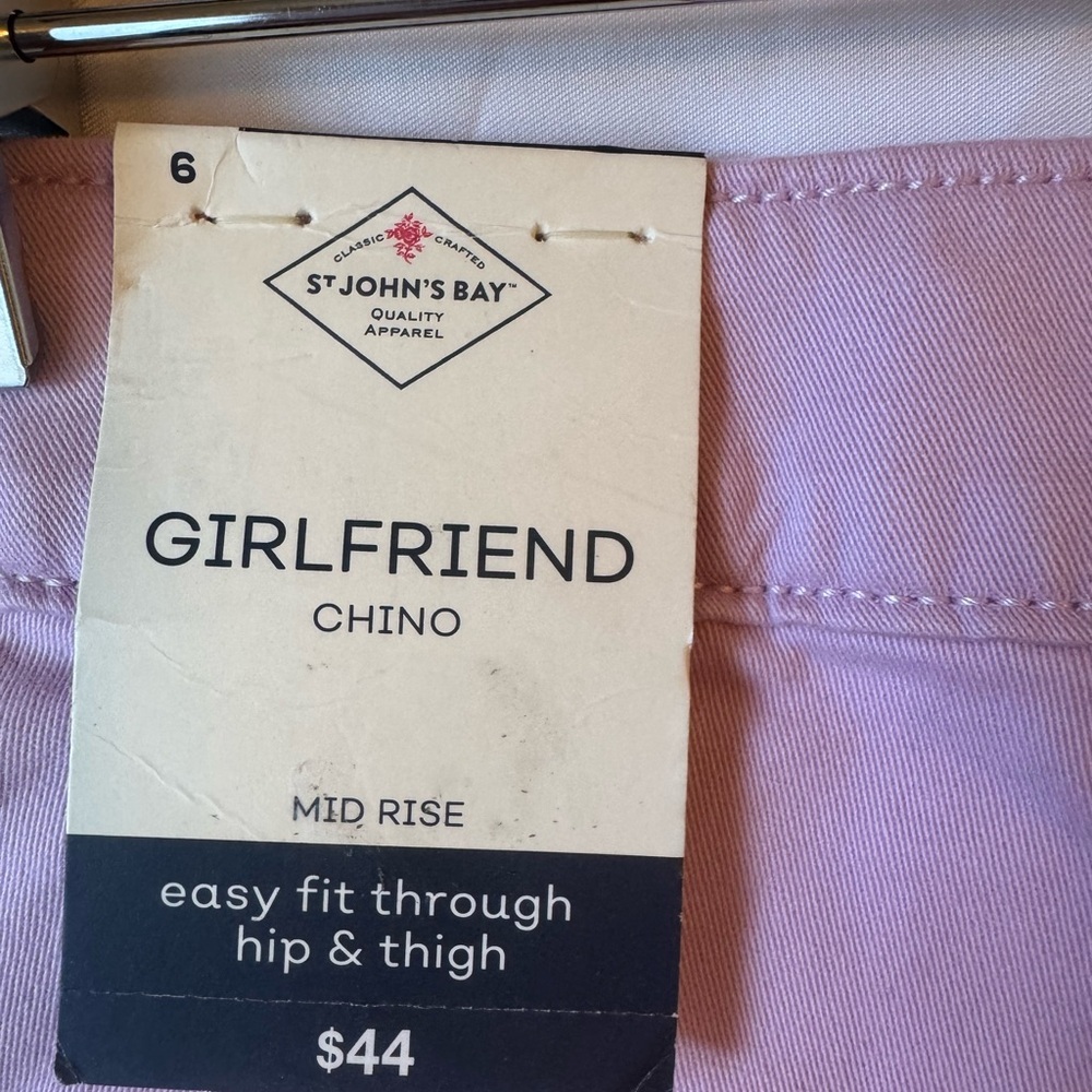 St. John’s Bay Pink Lavender Chino Pants Size 6 NWT - Picture 7 of 7
